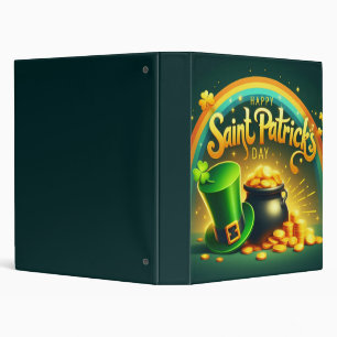 Colorful rainbow gold Saint Patrick's Day 3 Ring Binder