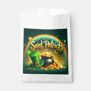 Colorful rainbow gold Saint Patrick's Day Favor Bag