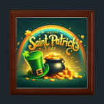 Colorful rainbow gold Saint Patrick's Day Gift Box<br><div class="desc">lucky you</div>