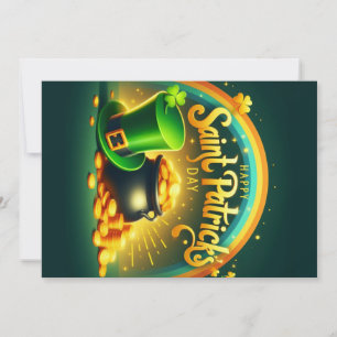 Colorful rainbow gold Saint Patrick's Day Holiday Card