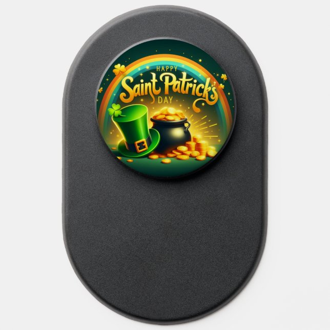 Colorful rainbow gold Saint Patrick's Day PopSocket (Popsocket)