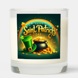 Colorful rainbow gold Saint Patrick's Day Scented Candle