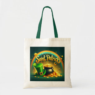 Colorful rainbow gold Saint Patrick's Day Tote Bag