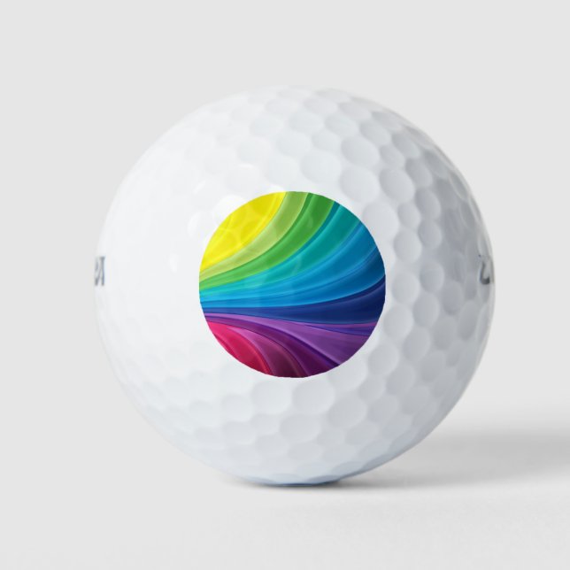 Colorful Rainbow Golf Balls (Front)