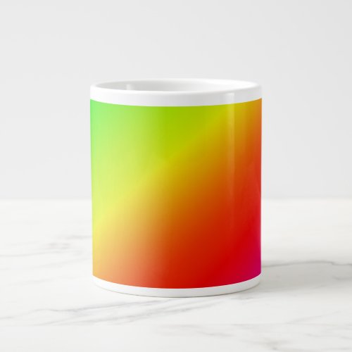 Colorful Rainbow Gradient Diagonal Blend Giant Coffee Mug