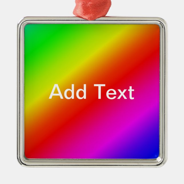 Colorful Rainbow Gradient Diagonal Blend Metal Ornament (Front)