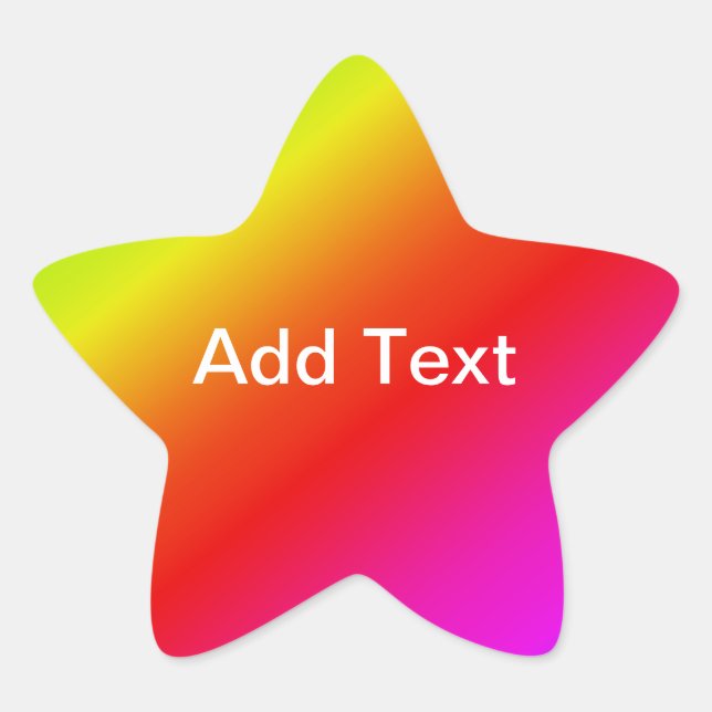 Colorful Rainbow Gradient Diagonal Blend Star Sticker (Front)