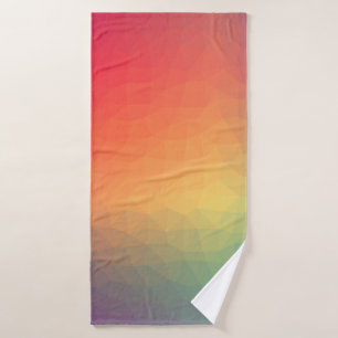 Colorful rainbow gradient geometric bath towel
