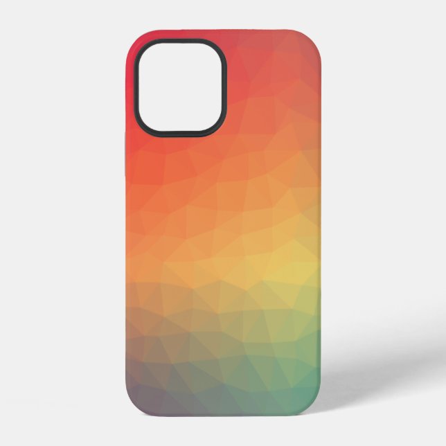Colorful rainbow gradient geometric iphone case (Back)