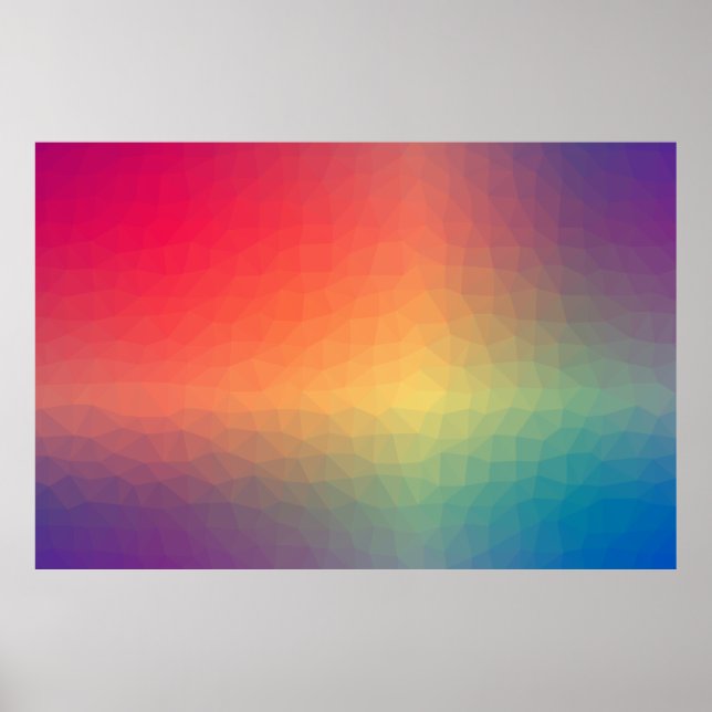 Colorful rainbow gradient geometric poster (Front)