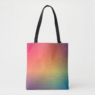 Colorful rainbow gradient geometric tote bag