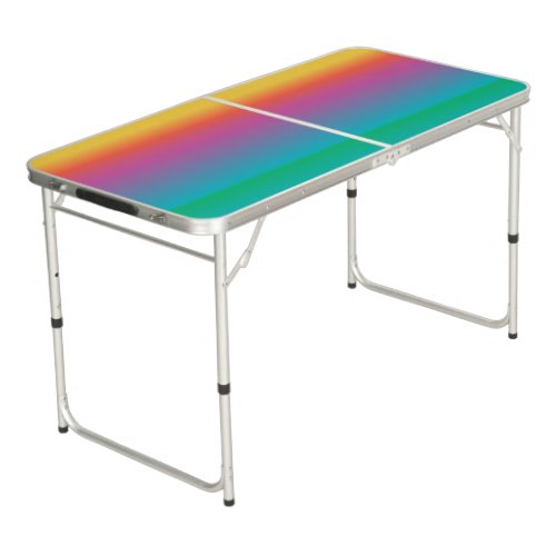 Colorful Rainbow Gradient Ombre Multicolored Beer Pong Table