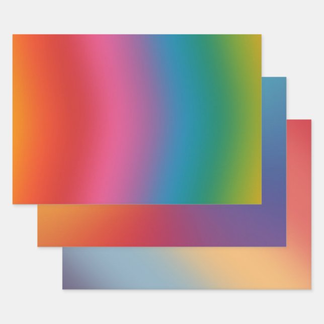 Colorful Rainbow Gradient  Wrapping Paper Sheets (Set)