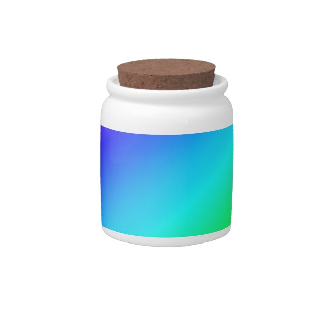 Colorful Rainbow Green Blue Purple Diagonal Blend Candy Jar (Front)