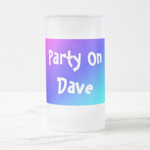 Colorful Rainbow Green Blue Purple Diagonal Blend Frosted Glass Beer Mug