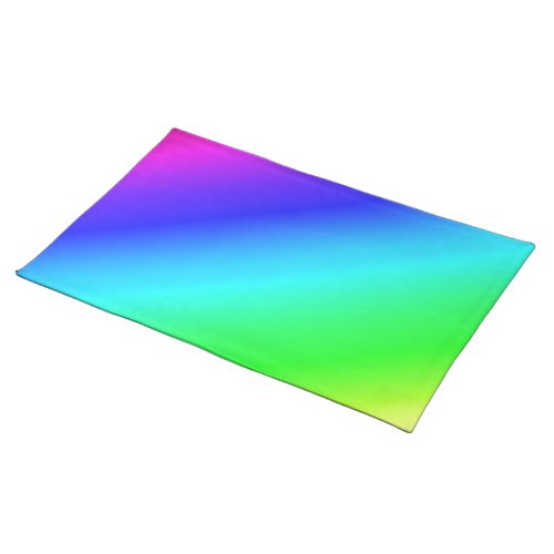 Colorful Rainbow Green Blue Purple Diagonal Blend Placemat