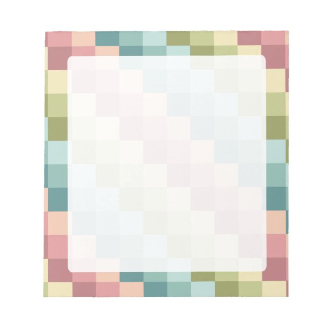 Colorful rainbow grid block pattern notepad (Front)