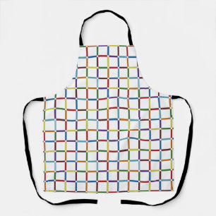 Colorful Rainbow Grid with Negative Space Apron