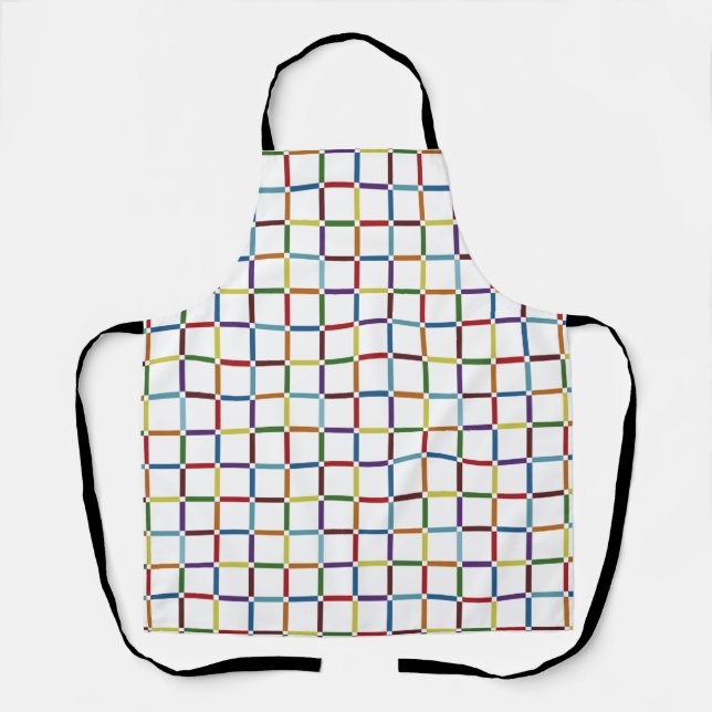 Colorful Rainbow Grid with Negative Space Apron (Front)
