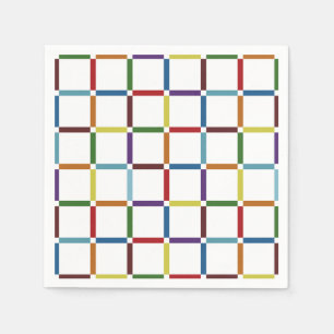 Colorful Rainbow Grid with Negative Space Napkins