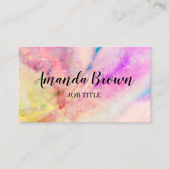 Colorful Rainbow Hand Written Professional Business Card (Front)