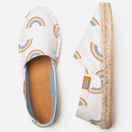 Colorful Rainbow Happy Stay Positive  Espadrilles