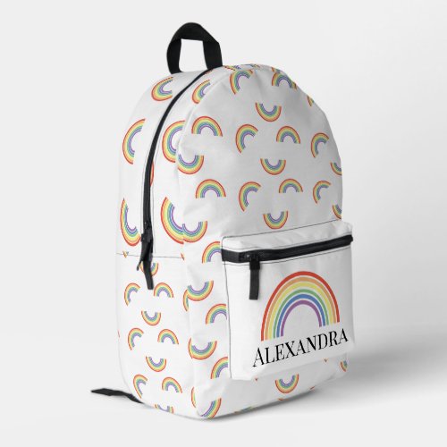 Colorful Rainbow Happy Stay Positive  Printed Backpack
