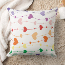 Colorful Rainbow Heart Garland Pattern