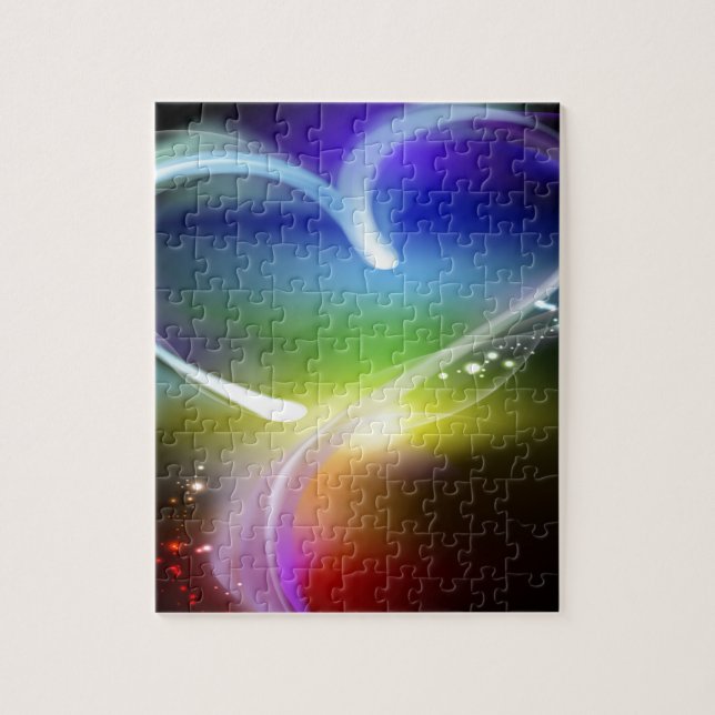 Colorful Rainbow Heart Jigsaw Puzzle (Vertical)