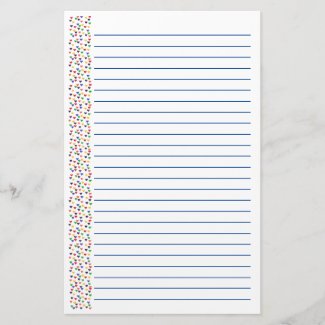 Colorful Rainbow Heart Lined Stationery Valentines
