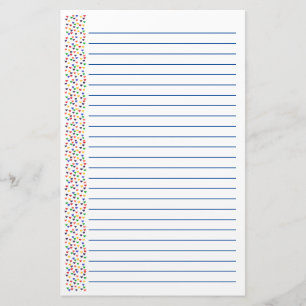 Colorful Rainbow Heart Lined Stationery Valentines