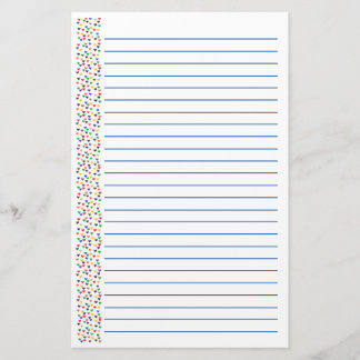 Colorful Rainbow Heart Lined Stationery Valentines