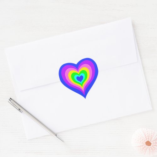 Colorful Rainbow Heart Sticker