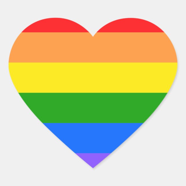 Colorful Rainbow Heart Sticker (Front)