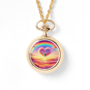 Colorful Rainbow & Heart Watch