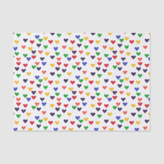 Colorful Rainbow Hearts Decorative Tissue Paper
