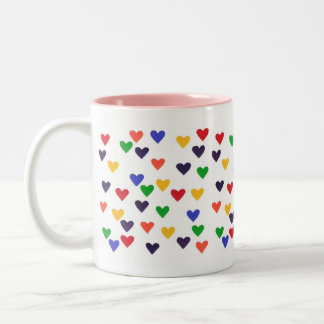 Colorful Rainbow Hearts Mug