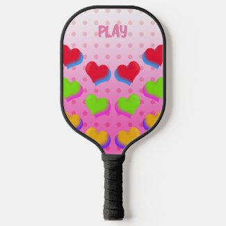 Colorful Rainbow Hearts on Pink Cartoon Pattern