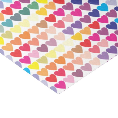 Colorful Rainbow Hearts Pattern Tissue Paper