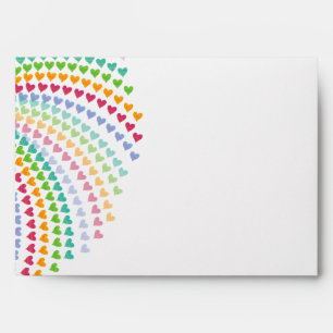 Colorful Rainbow Hearts Sprinkles Love Wedding Envelope