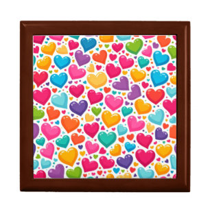 Colorful rainbow hearts Valentines Gift Box