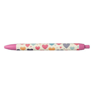 Colorful rainbow hearts Valentines Pen