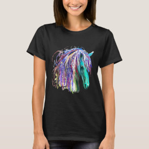 Colorful Rainbow Horse Head T-Shirt
