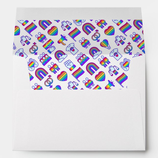 Colorful Rainbow Icon Patterns Envelope (Back (Bottom))