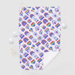 Colorful Rainbow Icon Patterns Golf Towel