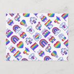 Colorful Rainbow Icon Patterns Holiday Postcard