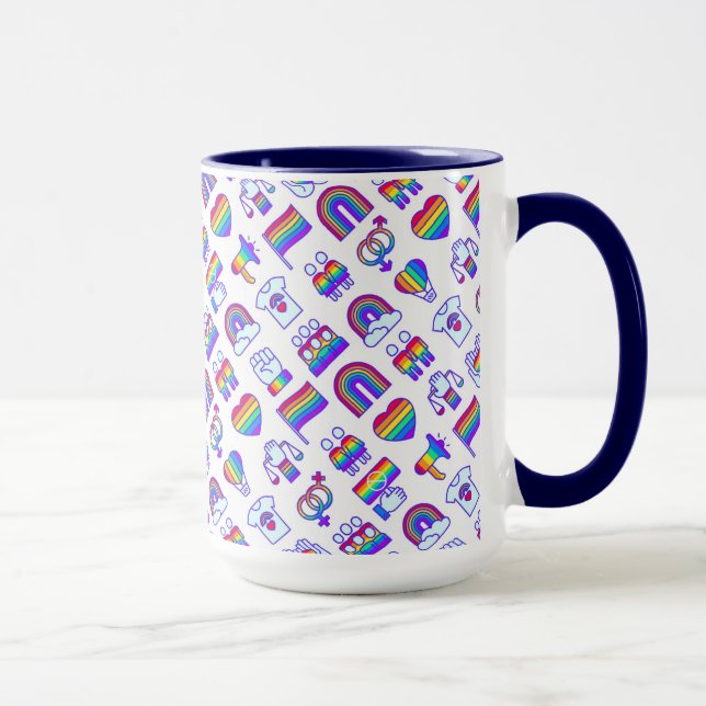 Colorful Rainbow Icon Patterns Mug (Right)