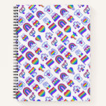 Colorful Rainbow Icon Patterns Notebook