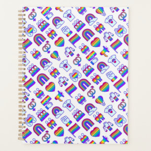 Colorful Rainbow Icon Patterns Planner