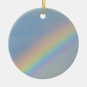 Colorful Rainbow in Blue Sky, Photo Ceramic Ornament